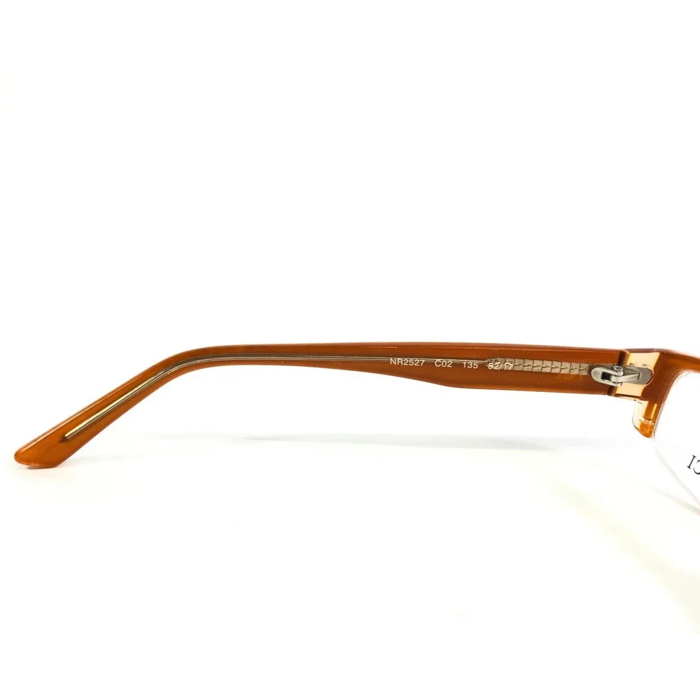 Nina Ricci Eyeglasses Frame NR2527 C02 Brown Orange Rectangle Half Rim 52-17-135